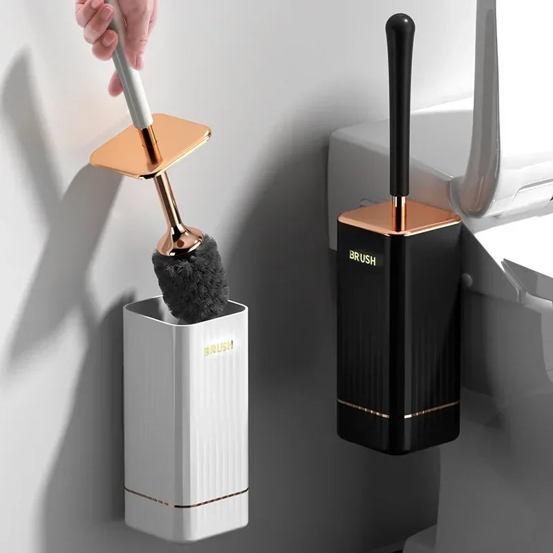 brosse de nettoyage en silicone pour toilettes sans coin mort - vue 6 sur 8
