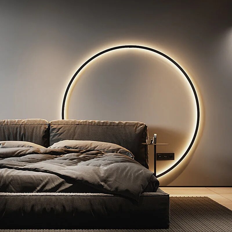 applique murale led lumières intérieur cercle fond décoration - vue 3 sur 23