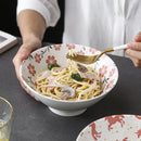 Bol ramen japonais céramique motifs floraux 12l