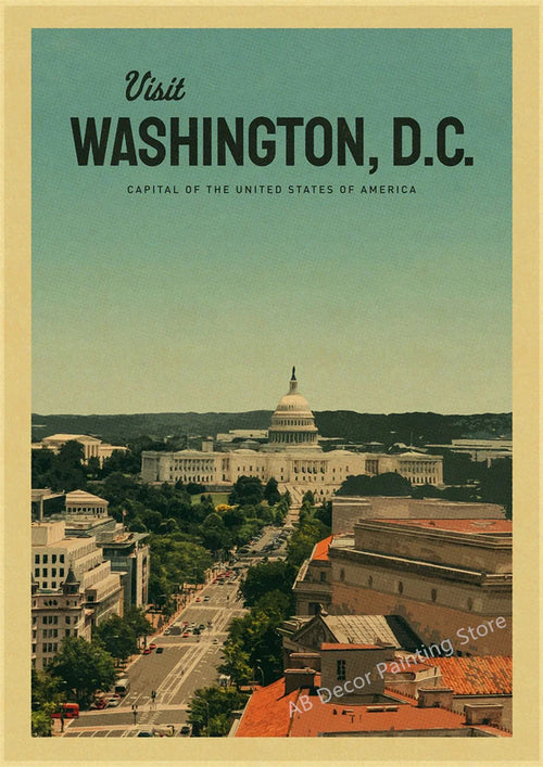 affiche vintage des voyages à chicago las vegas le caire