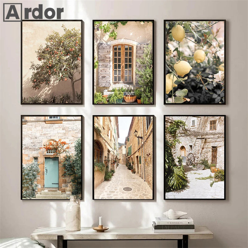 art mural toscan à bellagio pour décoration méditerranéenne