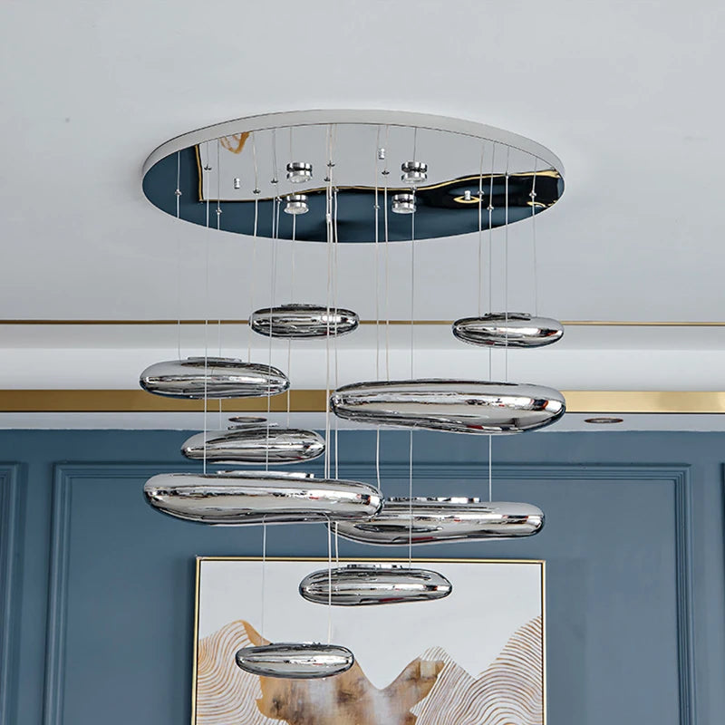 Plafonnier led moderne goutte décoré - vue 5 sur 12