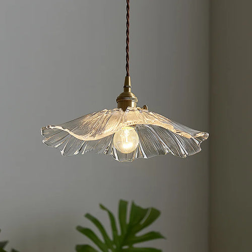 Suspension Vintage en verre de fleur