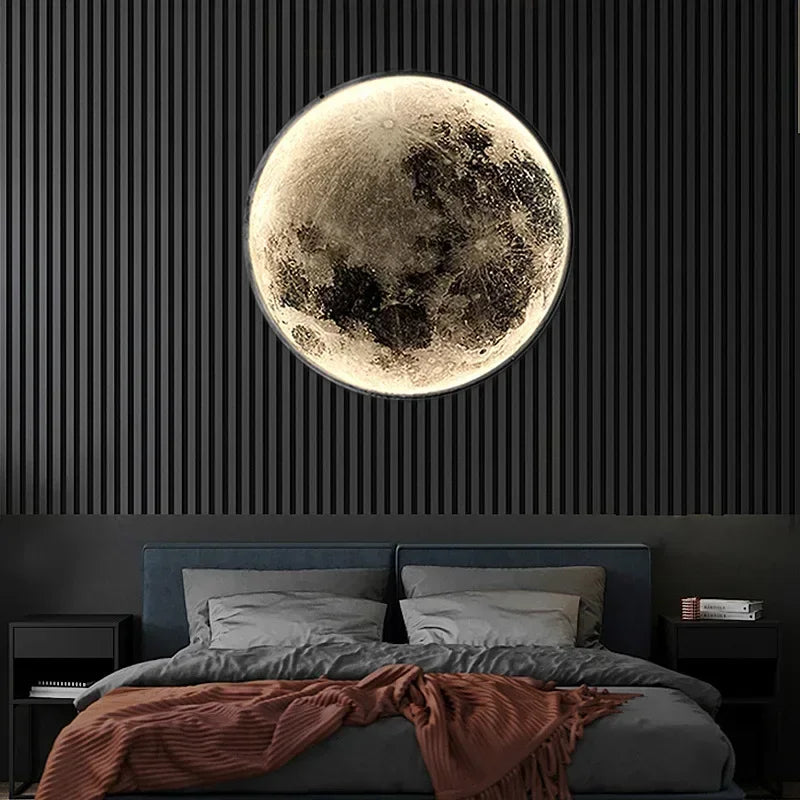 Applique murale led créative en forme de lune pour décoration intérieure - vue 2 sur 20