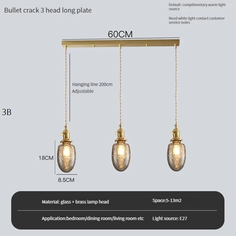suspension vintage avec interrupteur et abat-jour en verre cristal - vue 12 sur 22
