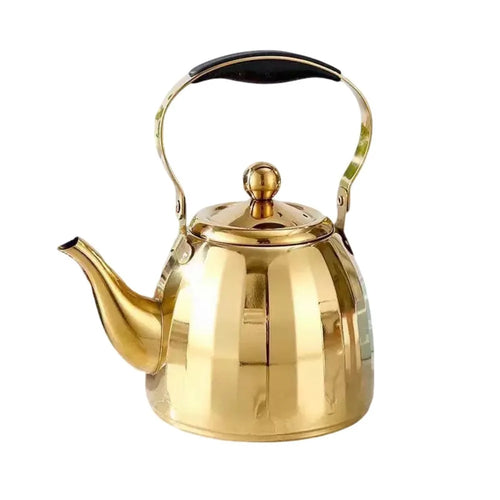 Bouilloire inox motif fleur infuseur amovible poignée isolante