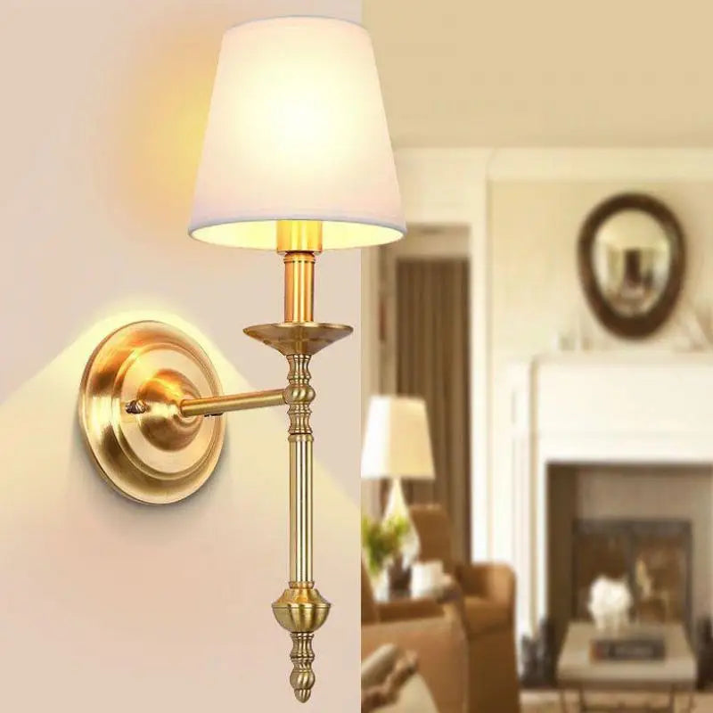 applique murale antique à LED avec abat-jour en tissu - vue 3 sur 10