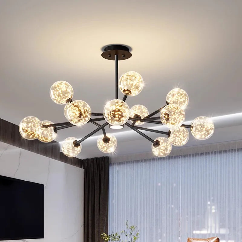 lustre décoration intérieur avec lampes suspendues fantaisie