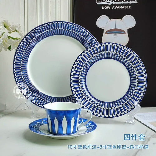 Assiette européenne motif sceau élégante pour thé dimsum