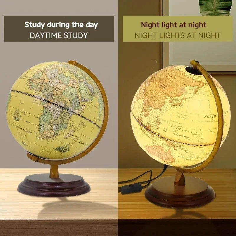 globe antique lumineux européen et américain décoratif rétro - vue 4 sur 9