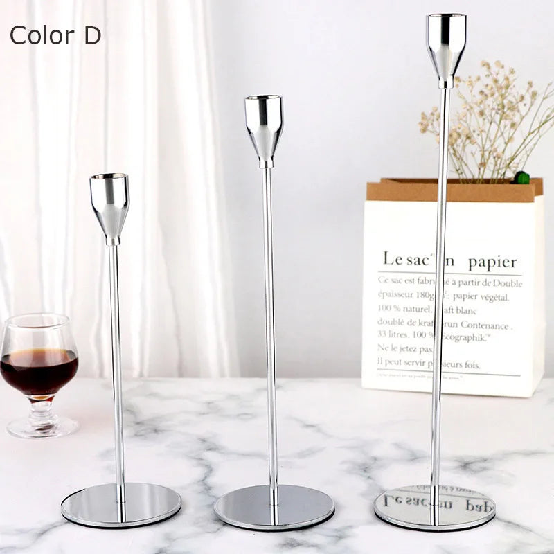 bougeoirs en métal luxueux pour mariage et décoration élégante - vue 5 sur 11