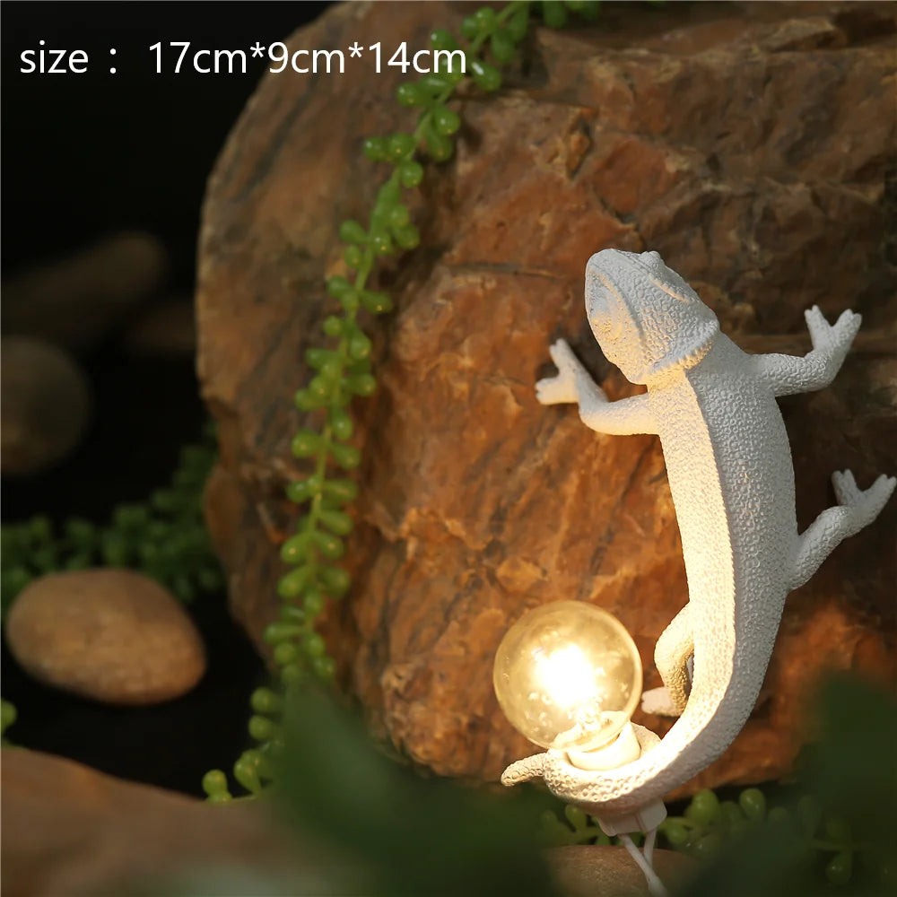 veilleuse lézard nordique lampe décorative moderne en résine - vue 8 sur 11