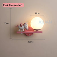 applique murale enfant avec motifs princesse cheval et lapin