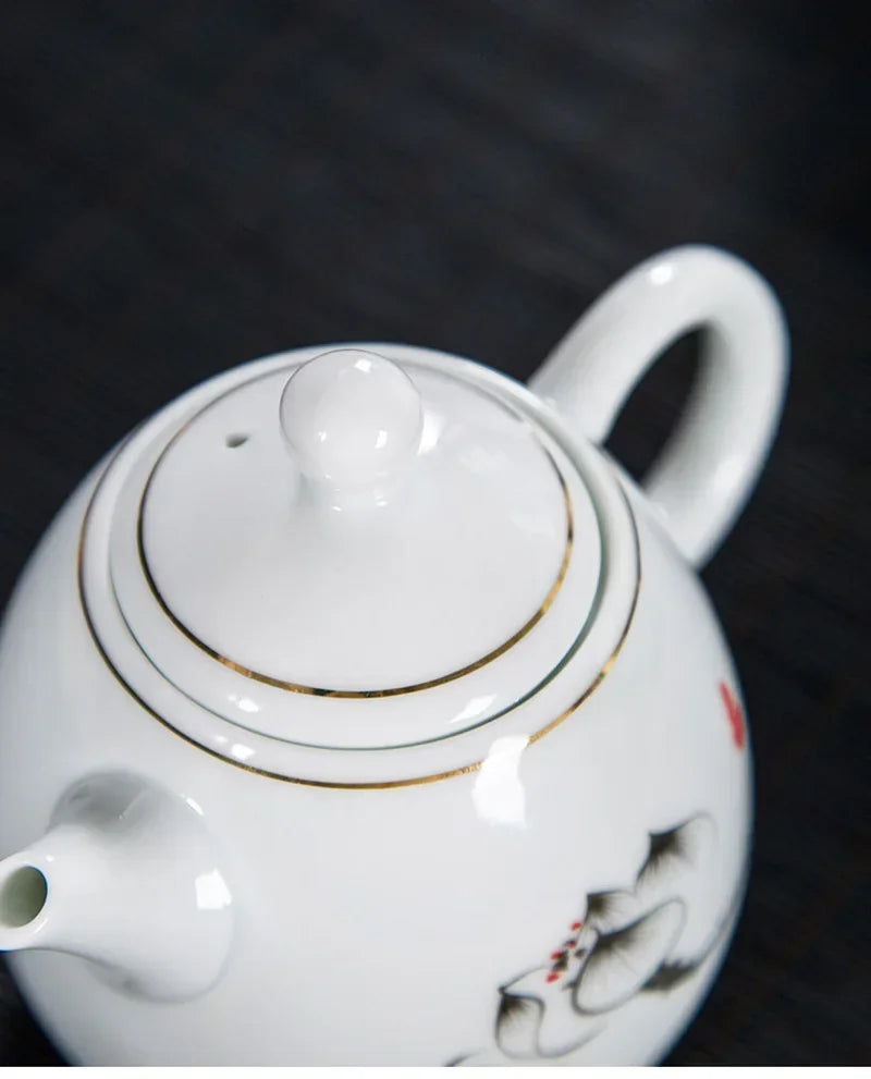 Theiere porcelaine style chinois service the puer 250ml - vue 7 sur 7