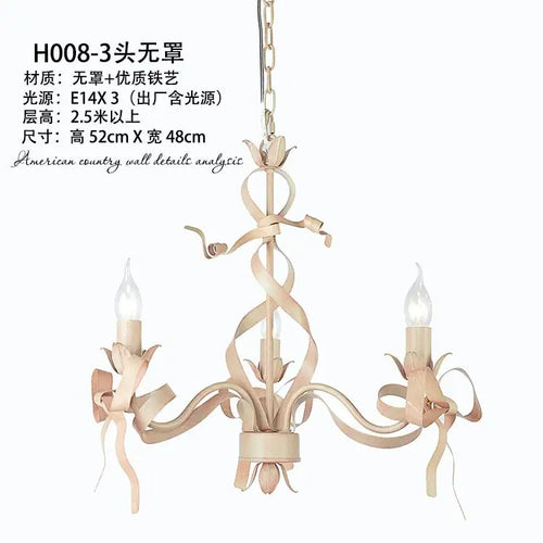 lustre en ruban rose pour chambre d'enfant élégante