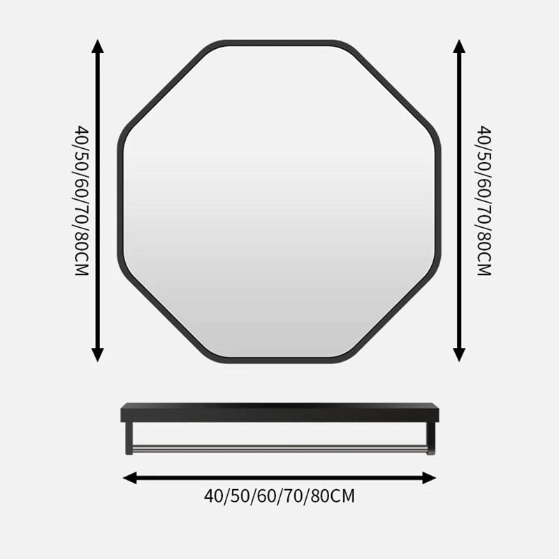 miroir irrégulier avec support de rangement pour maquillage - vue 5 sur 6