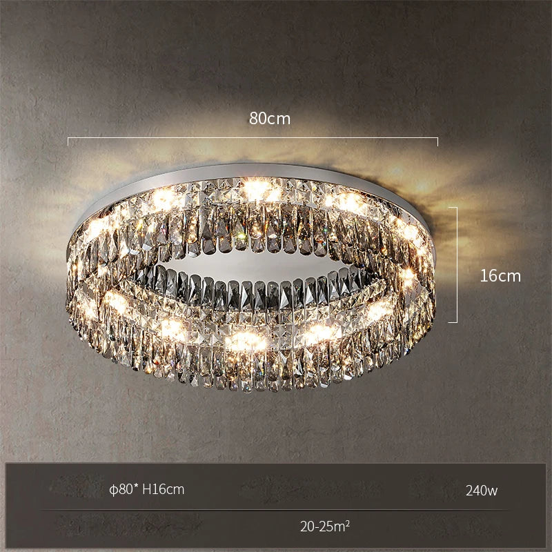 plafonnier led carré rectangulaire en cristal doré intensité variable - vue 9 sur 18