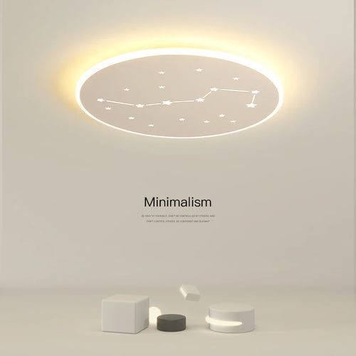 plafonnier moderne à leds avec télécommande et anneau rond