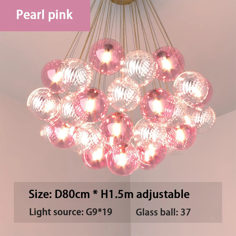 SANDYHA Lustre nordique 	 décoration de la maison Salon Luxe salle à manger ensembles rose mignon Lustre moderne Para Sala - vue 7 sur 14