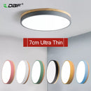 Rond 7 couleurs nordique LED plafonniers pour salon chambre plafonniers en bois 3 lumières couleur réglable couloir balcon
