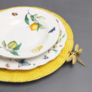 Assiette ceramique motif citron style europeen pour cuisine