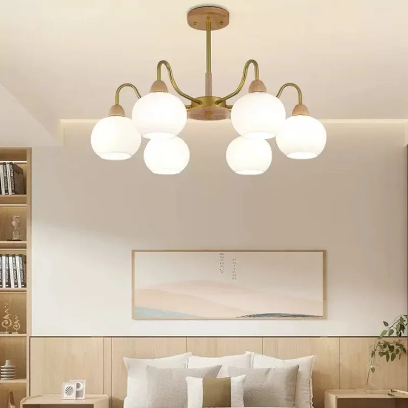 Style chinois salon lustre kaki Style chinois chambre lampes Simple nordique crème Style journal Restaurant Led lumière - vue 4 sur 7