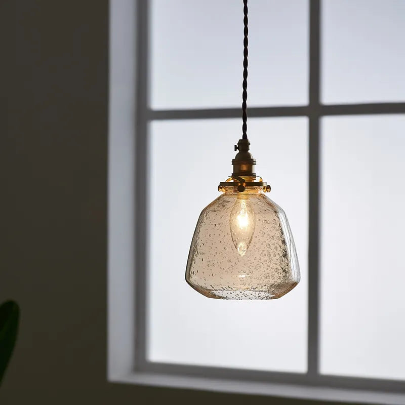 Suspension LED forme en verre mouillé - vue 6 sur 12