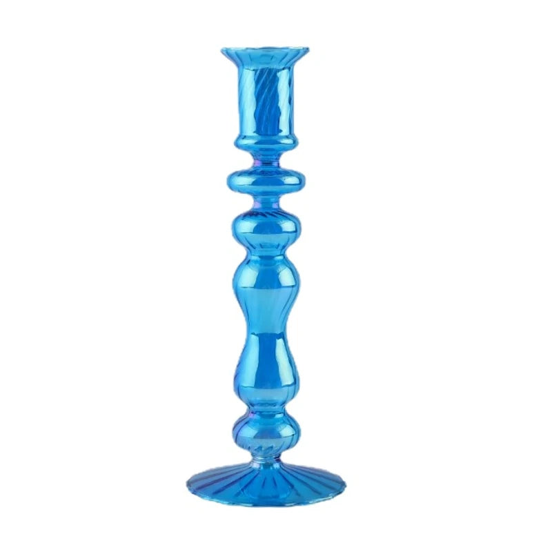 bougeoirs rétro coniques en verre pour décoration élégante - vue 17 sur 32