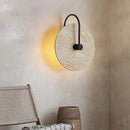 applique murale led ronde en métal et pierre pour hôtel boutique