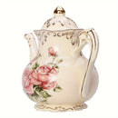 theiere ceramique avec soucoupe style elegant tea time