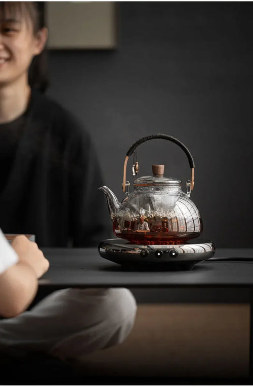 Bouilloire verre résistante chaleur thé moderne 1l