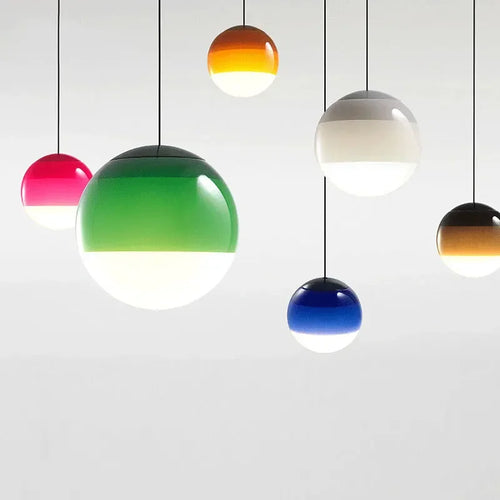 Nordic Minimalist Color Gradient Glass Dome Pendant Lamps Restaurant Coffee Shop Children's Room Window Display Decor Led Light