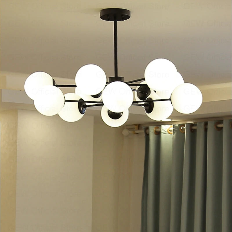 lustre moderne magic bean en verre pour décoration maison - vue 6 sur 14