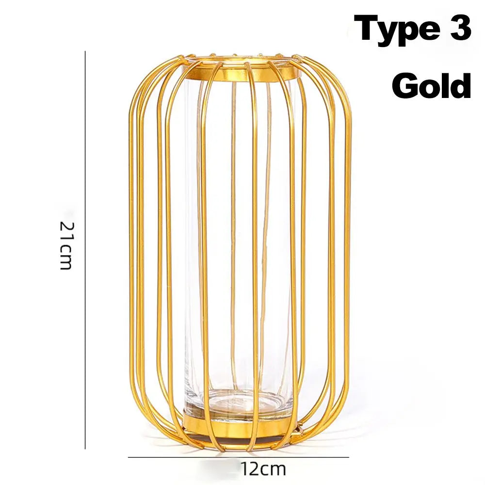 vase en fer rétro avec verre décoration nordique moderne - vue 15 sur 16