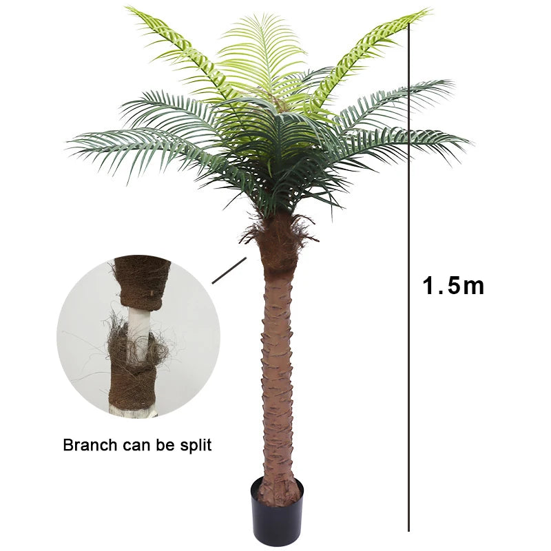 cocotier artificiel grande plante verte pour décoration intérieure - vue 12 sur 15