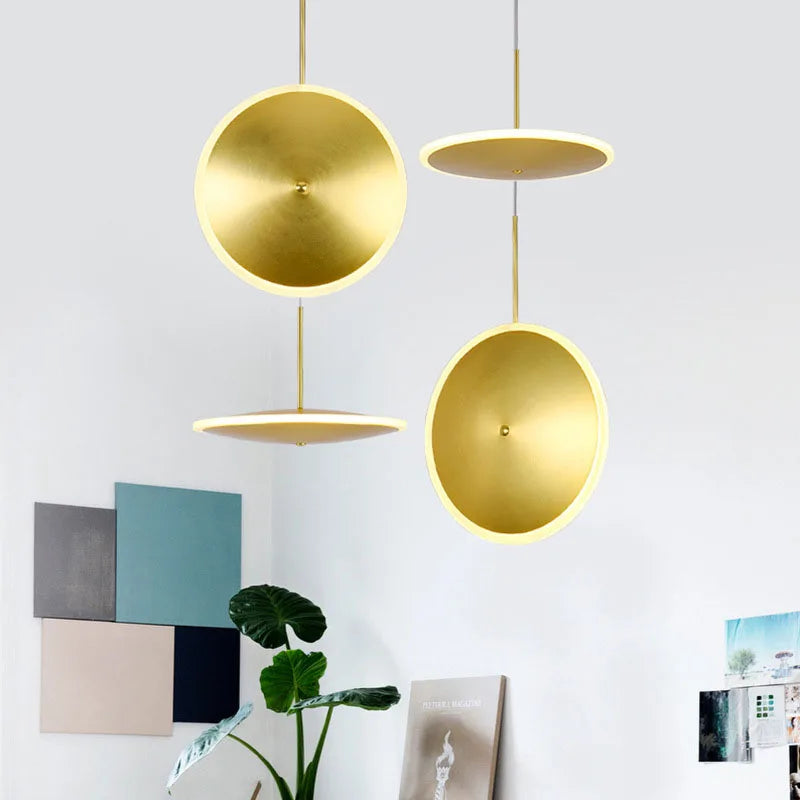 lampe led ronde art déco en métal avec fil réglable