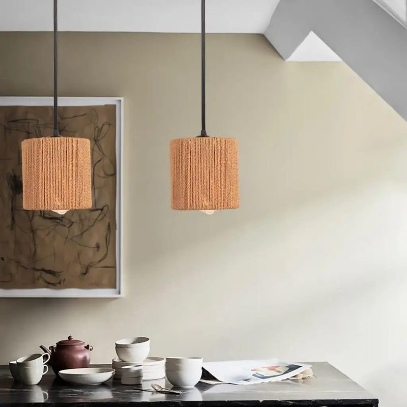 lampe suspension cage en fer rotin style industriel vintage