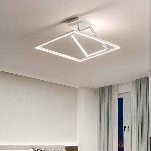 lustre carré minimaliste moderne avec éclairage dimmable