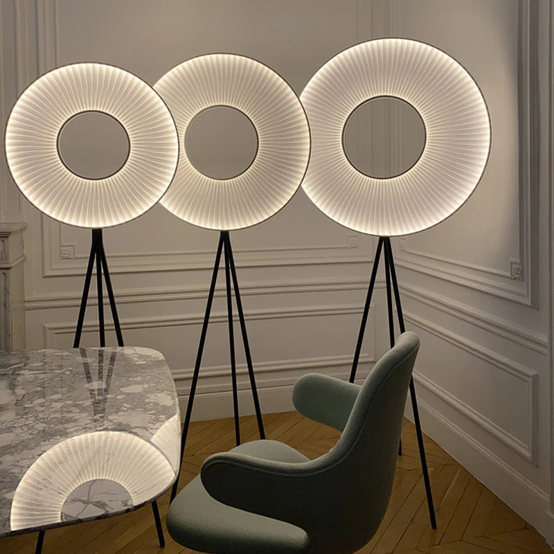 Nordique minimaliste Art créativité tissu plis lampadaire Led salon canapé coin décor à la maison chambre chevet lampe sur pied