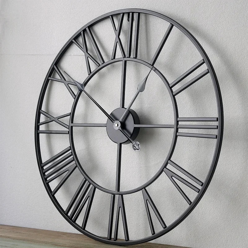 horloge murale moderne 3D rétro avec chiffres romains décoration intérieure - vue 8 sur 7