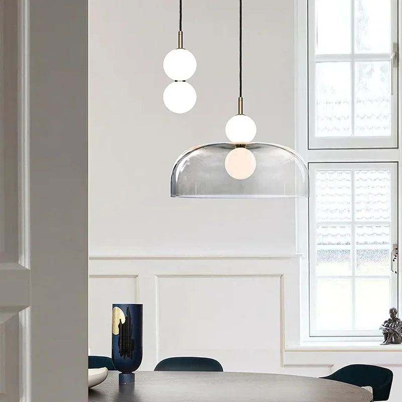 suspension post-moderne en verre pour décoration intérieure