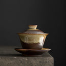 theiere ceramique glacure retro couvercle bol artisanaux