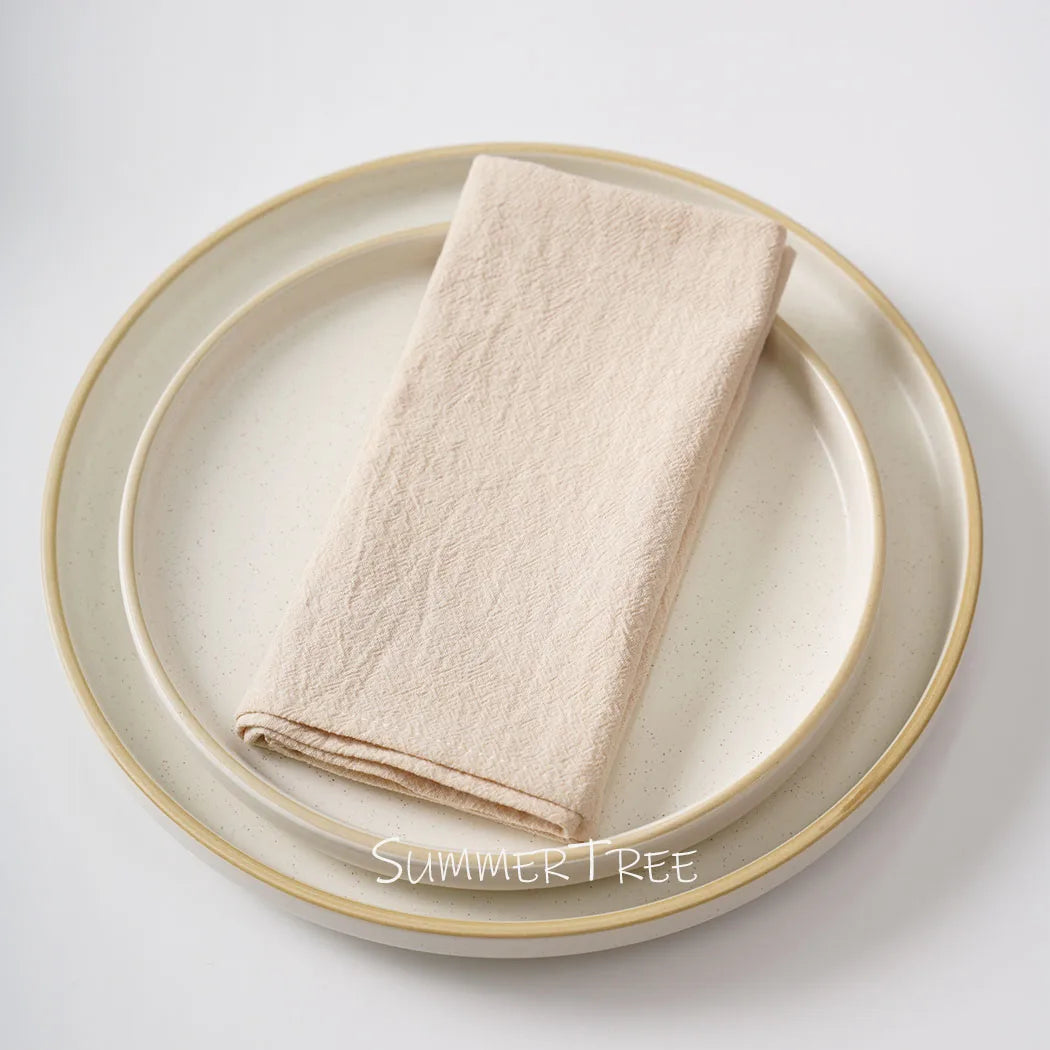 Serviette de table coton lavé vintage lot 12 - vue 5 sur 7