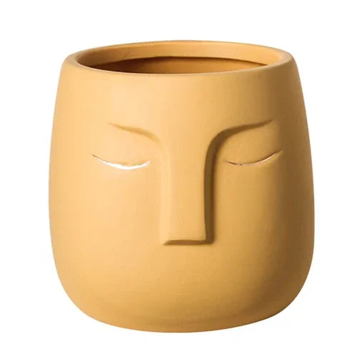 pot de fleurs en céramique visage avatar décoratif pour plantes succulentes - vue 14 sur 16