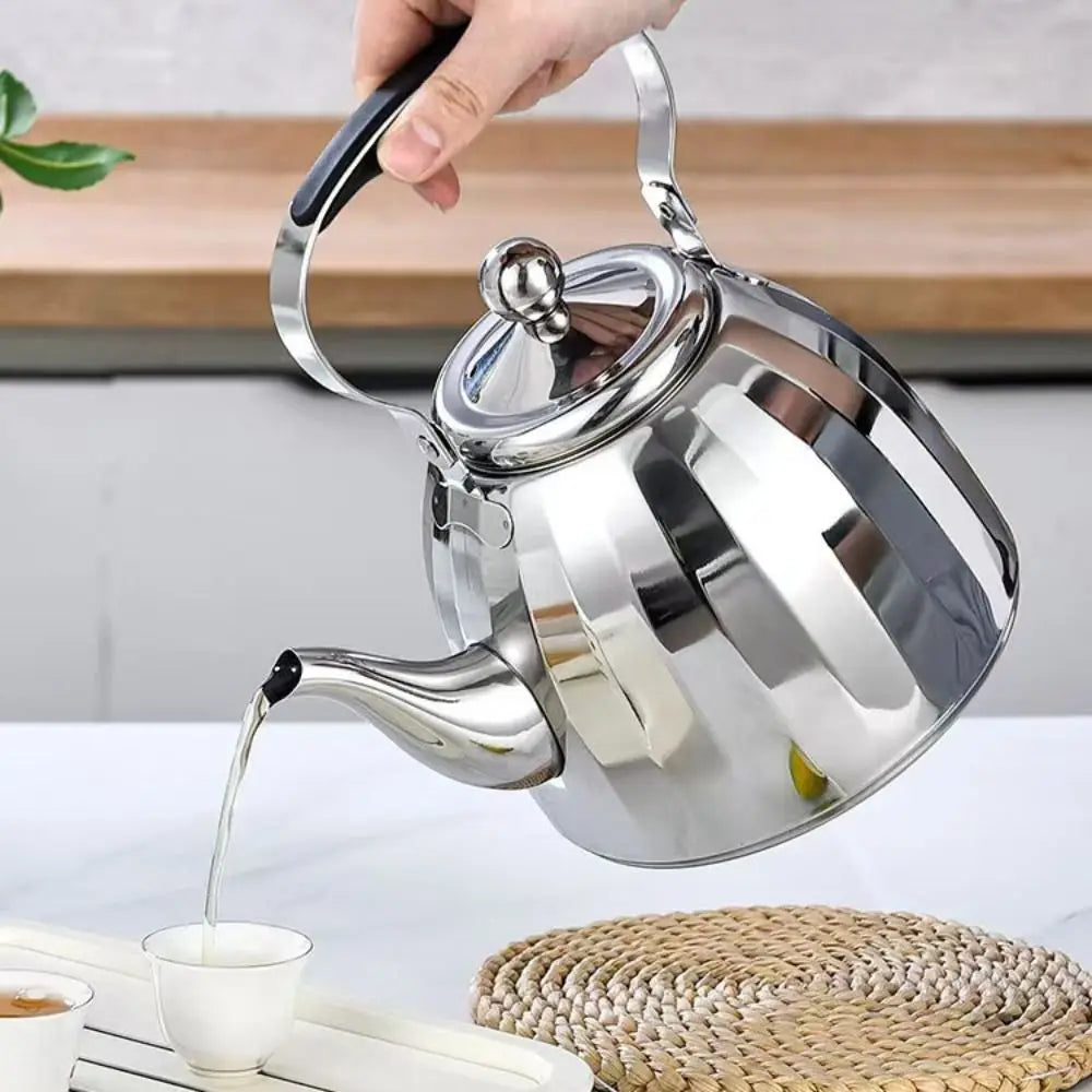 Bouilloire inox fleur infuseur poignée anti brulure miroir - vue 3 sur 7