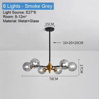 lustre moderne en boule de verre pour décoration intérieure