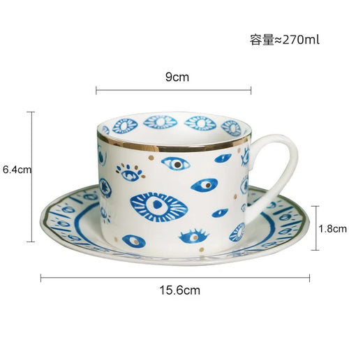 Tasse cafe porcelaine motif animal finition doree europe