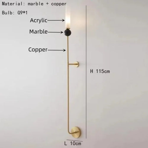suspension en marbre et cuivre pour éclairage intérieur moderne