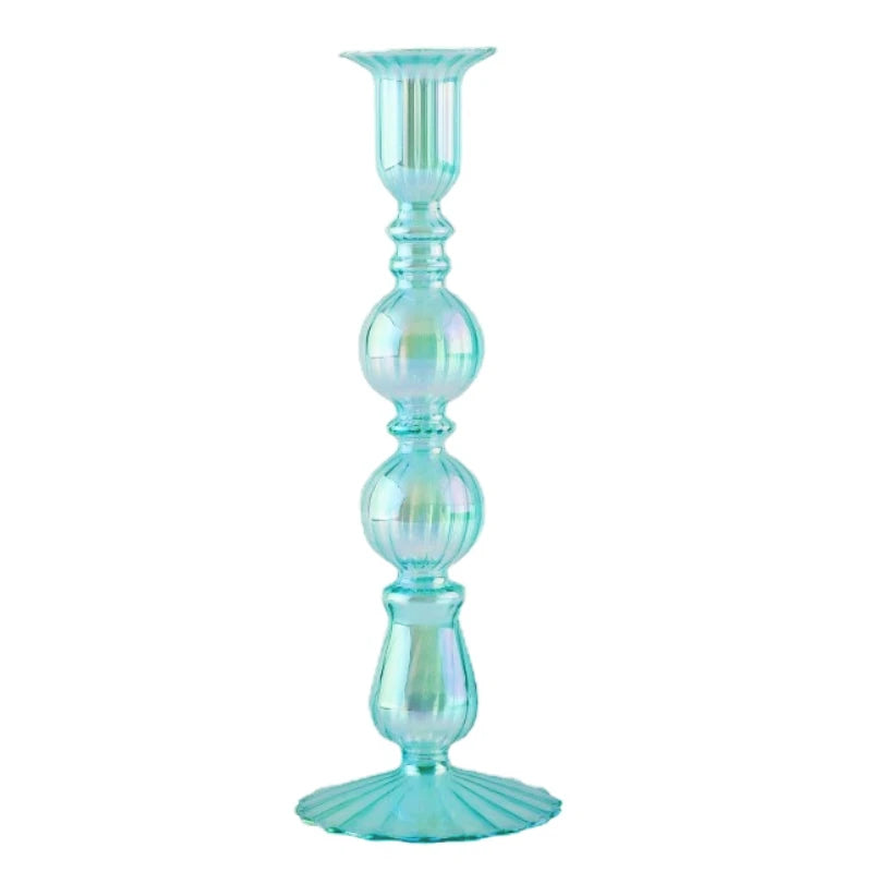 bougeoirs rétro coniques en verre pour décoration élégante - vue 14 sur 32