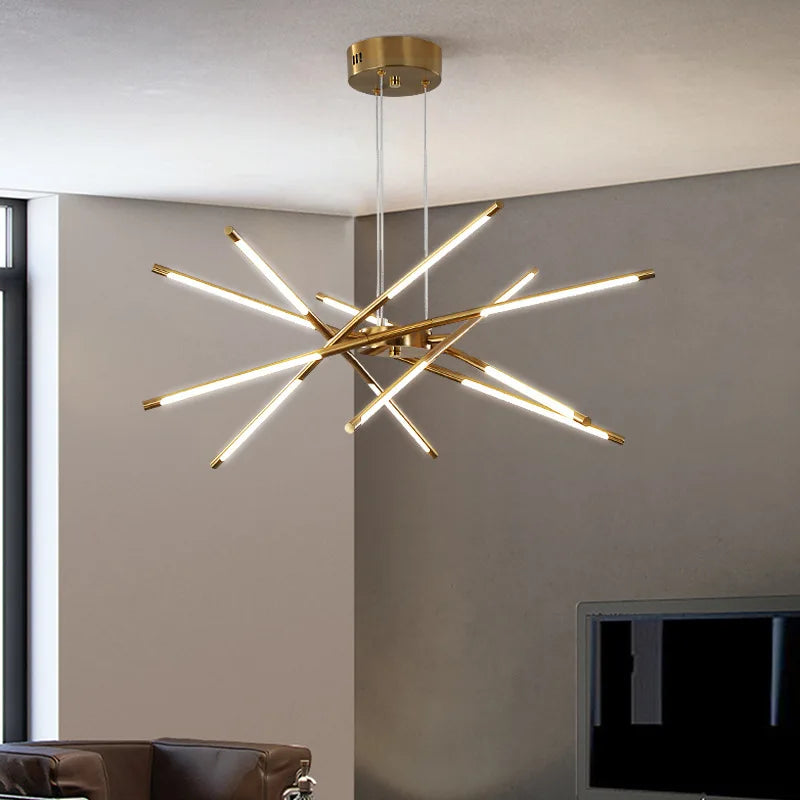 lustre design en forme de bâton led pour décoration intérieure - vue 2 sur 24
